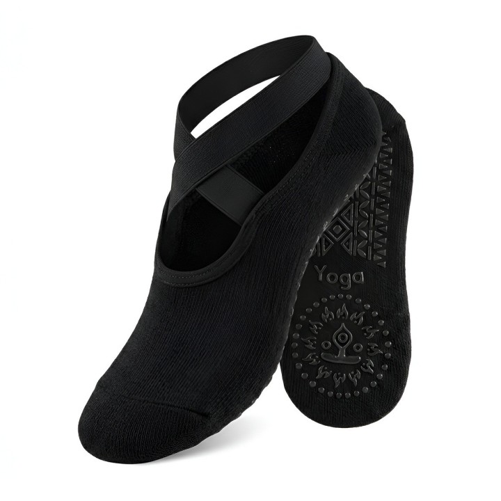 Calcetines Antideslizantes Yoga Pilates Tiras Cruzadas