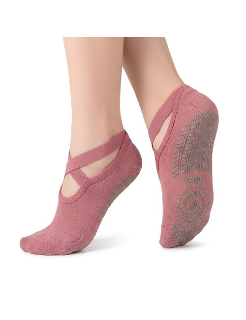 Calcetines Antideslizantes Yoga Pilates Tiras Cruzadas