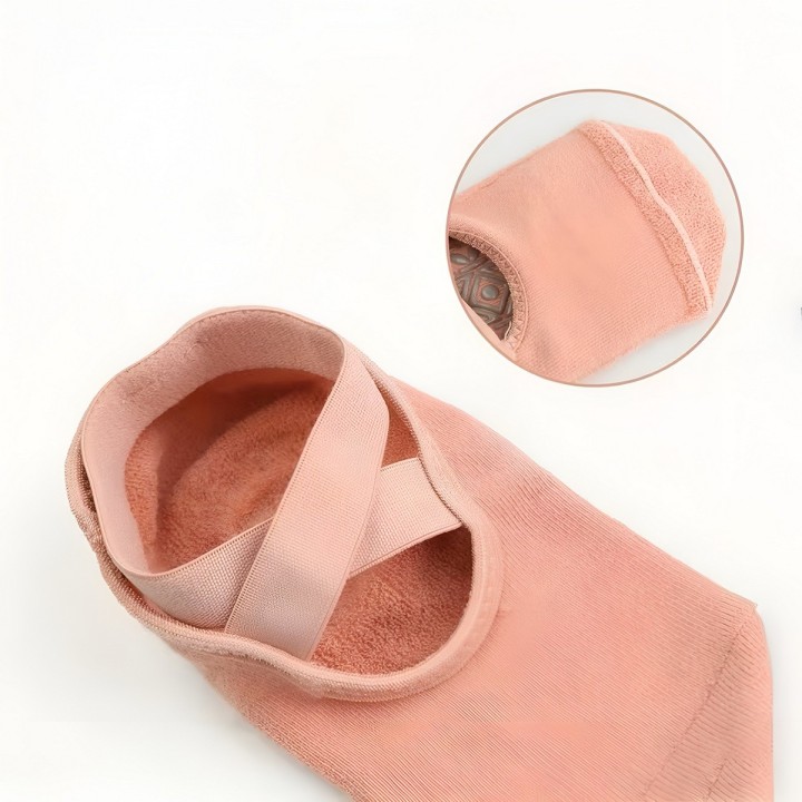 Calcetines Antideslizantes Yoga Pilates Tiras Cruzadas