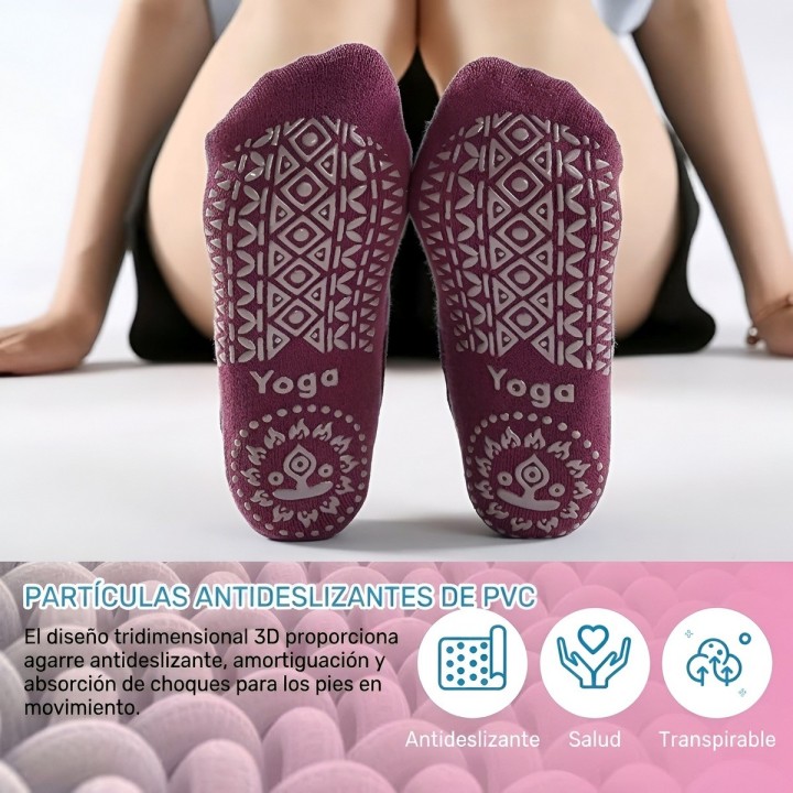 Calcetines Antideslizantes Yoga Pilates Tiras Cruzadas
