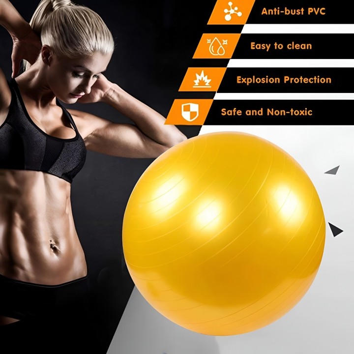 Pelota De Ejercicio Yoga Pilates 75cm Con Inflador