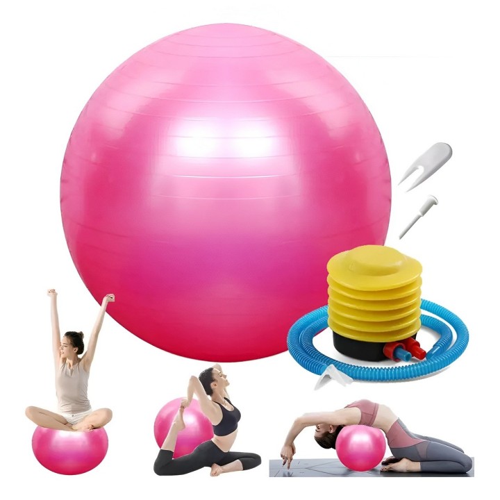 Pelota De Ejercicio Yoga Pilates 75cm Con Inflador