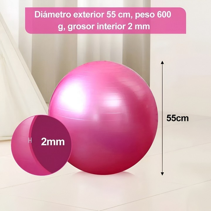 Pelota De Ejercicio Yoga Pilates 75cm Con Inflador