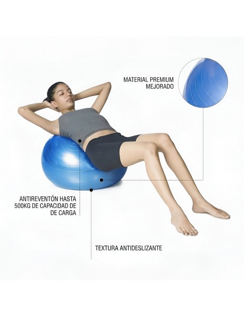 Pelota De Ejercicio Yoga Pilates 75cm Con Inflador