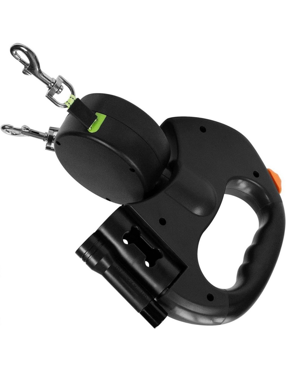 Correa Retráctil Doble Perro Luz Led 3m Anti Enredos 360°
