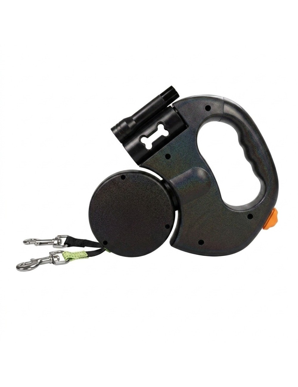 Correa Retráctil Doble Perro Luz Led 3m Anti Enredos 360°