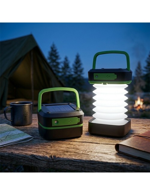 Lámpara Linterna Solar Plegable Recargable Camping Led