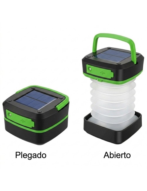 Lámpara Linterna Solar Plegable Recargable Camping Led