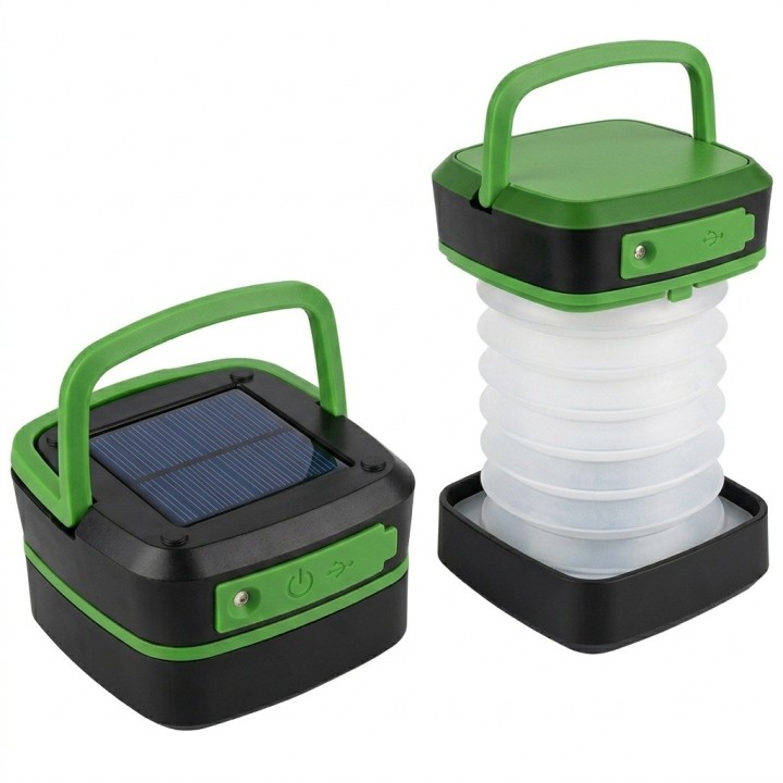 Lámpara Linterna Solar Plegable Recargable Camping Led