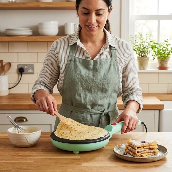 Máquina Eléctrica Antiadherente Para Crepes Y Pancakes 600w
