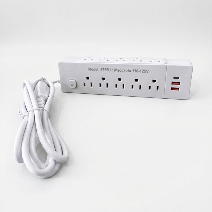 Multitoma Regleta 10 Salidas + 3 Usb Protector Picos 2500w