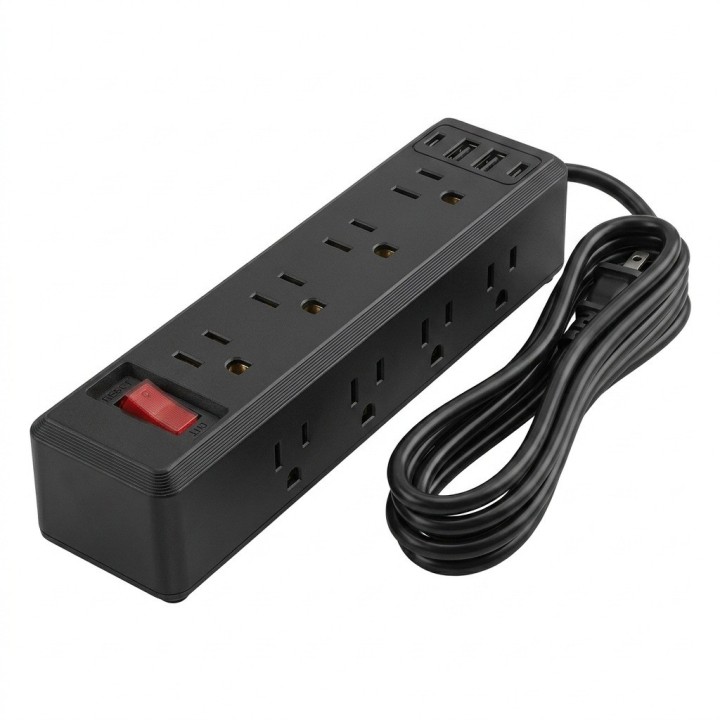 Multitoma Regleta Negra 10 Salidas 3 Usb Protector 2500w