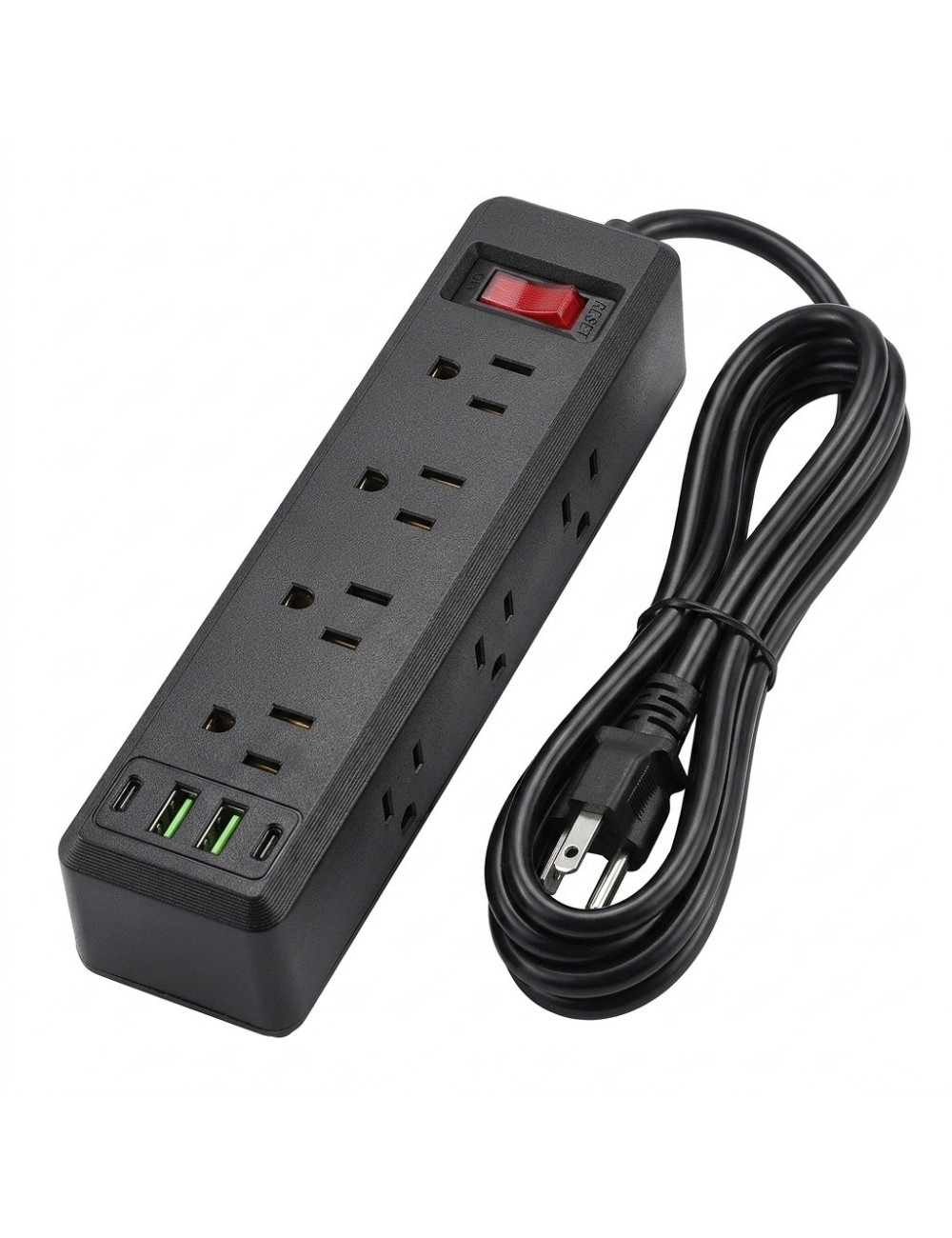 Multitoma Regleta Negra 10 Salidas 3 Usb Protector 2500w