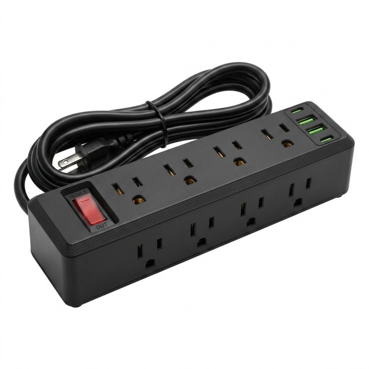 Multitoma Regleta Negra 10 Salidas 3 Usb Protector 2500w