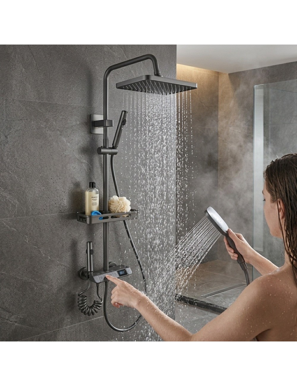 Sistema Ducha Digital Piano 4 En 1 Regadera Bidet