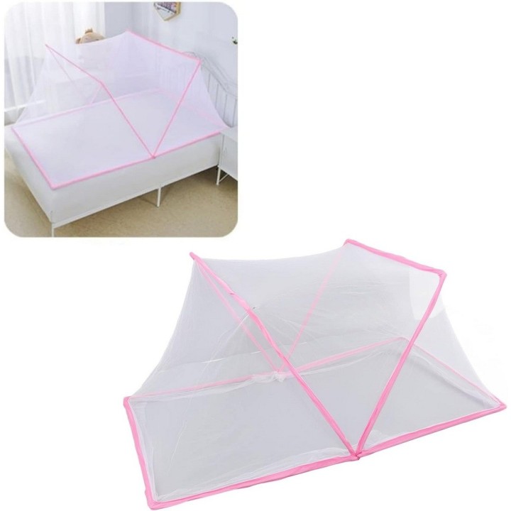 Toldillo Mosquitero Plegable Cama Sencilla 190x80x80cm Rosa