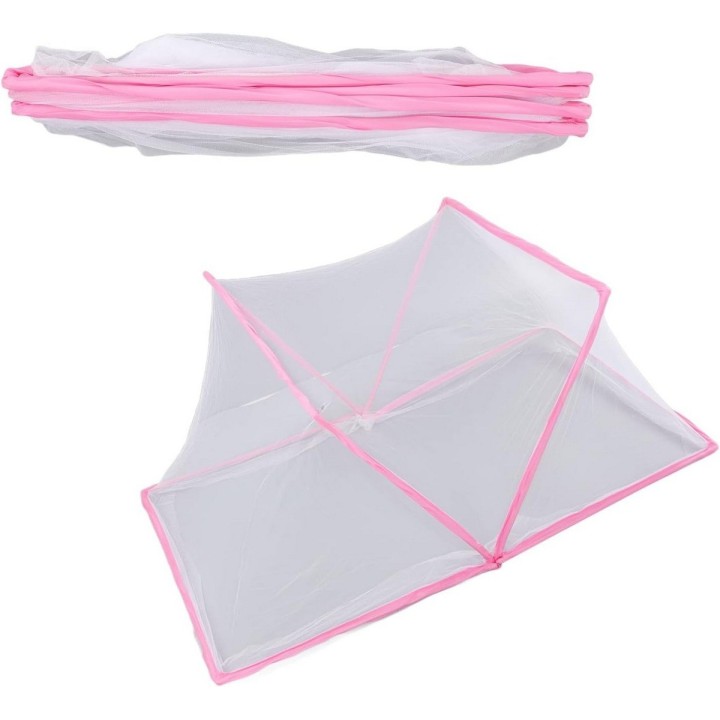 Toldillo Mosquitero Plegable Cama Sencilla 190x80x80cm Rosa
