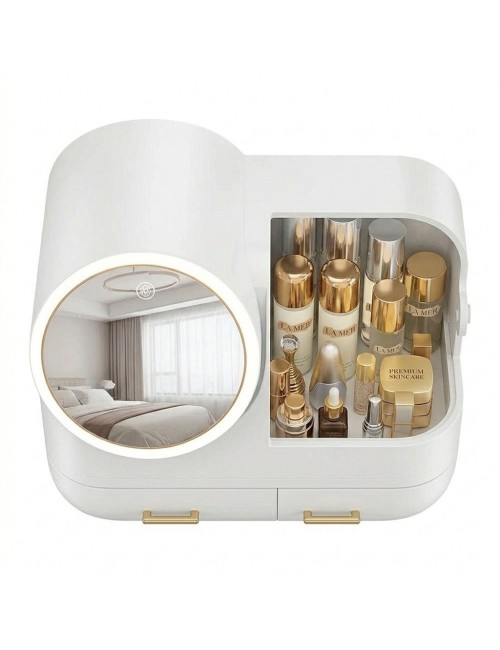 Organizador Maquillaje Espejo Luz Led 3 Tonos Usb