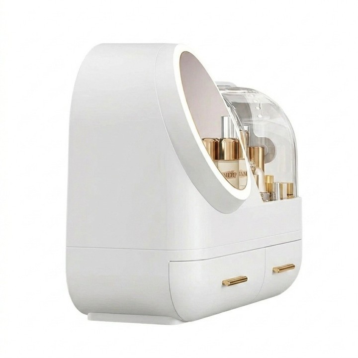 Organizador Maquillaje Espejo Luz Led 3 Tonos Usb