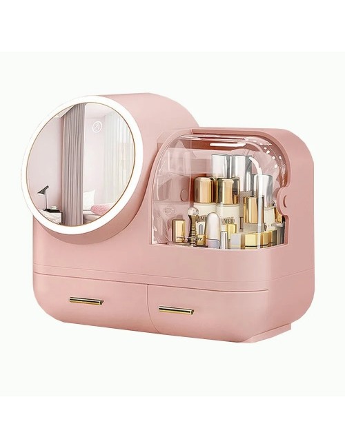 Organizador Maquillaje Espejo Luz Led 3 Tonos Usb