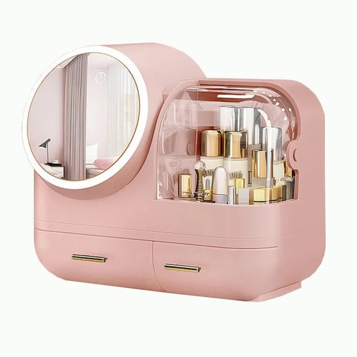 Organizador Maquillaje Espejo Luz Led 3 Tonos Usb