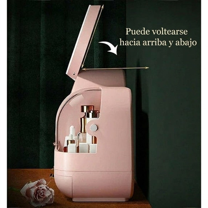 Organizador Maquillaje Espejo Luz Led 3 Tonos Usb