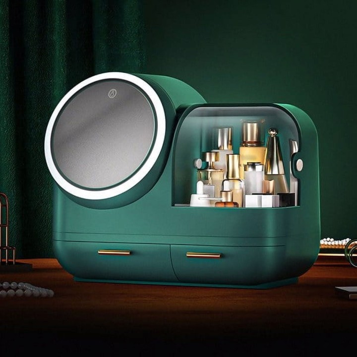 Organizador Maquillaje Espejo Luz Led 3 Tonos Usb