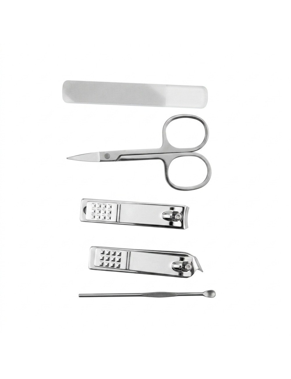 Set Manicure 5 Piezas Acero Inox Con Estuche Mini Maleta