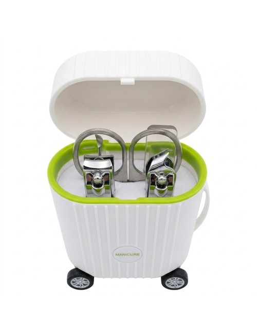 Set Manicure 5 Piezas Acero Inox Con Estuche Mini Maleta