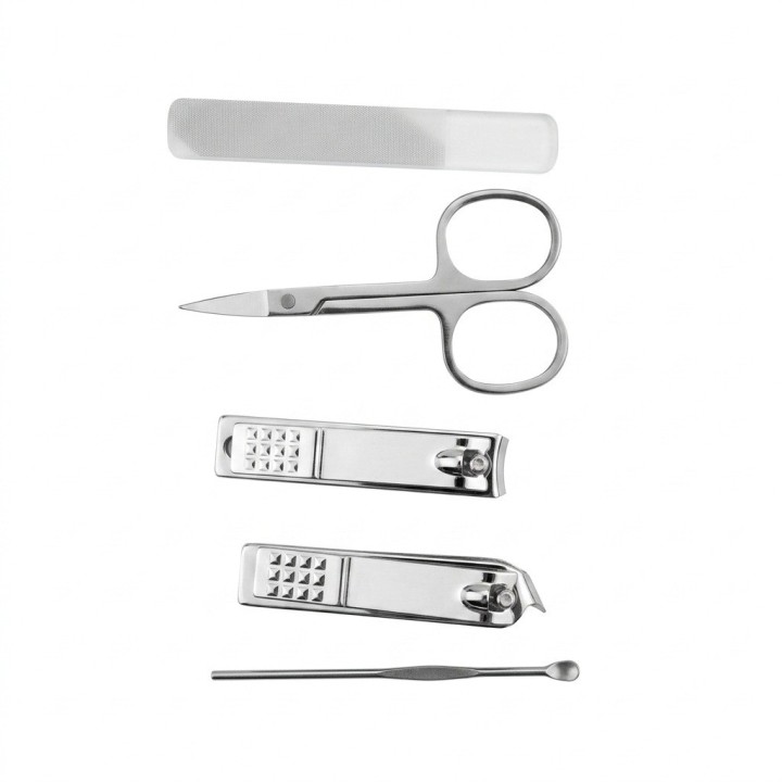 Set Manicure 5 Piezas Acero Inox Con Estuche Mini Maleta