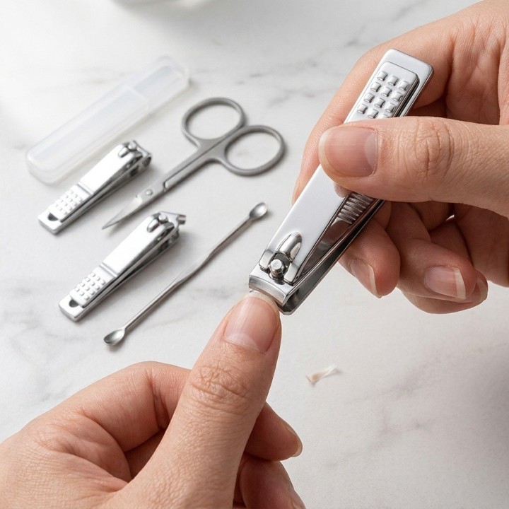Set Manicure 5 Piezas Acero Inox Con Estuche Mini Maleta