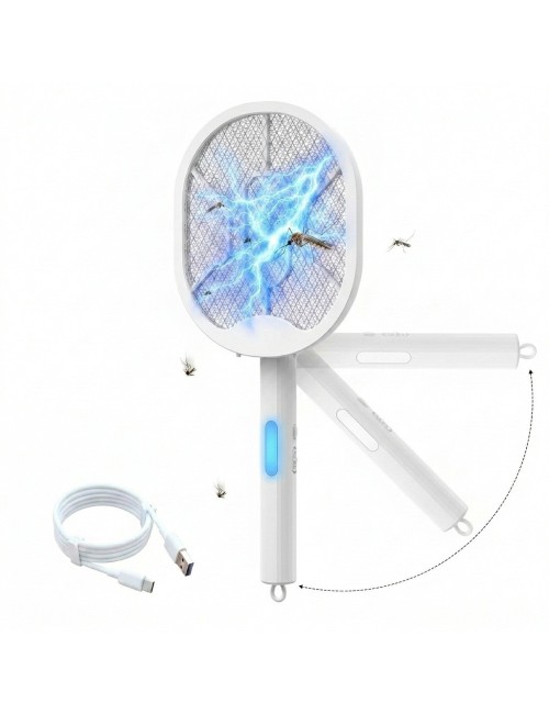 Raqueta Eléctrica Matamoscas Plegable Luz Uv 3000v