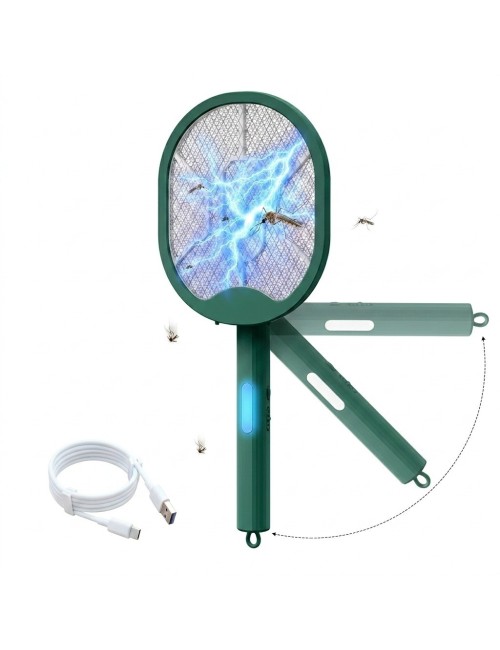 Raqueta Eléctrica Matamoscas Plegable Luz Uv 3000v