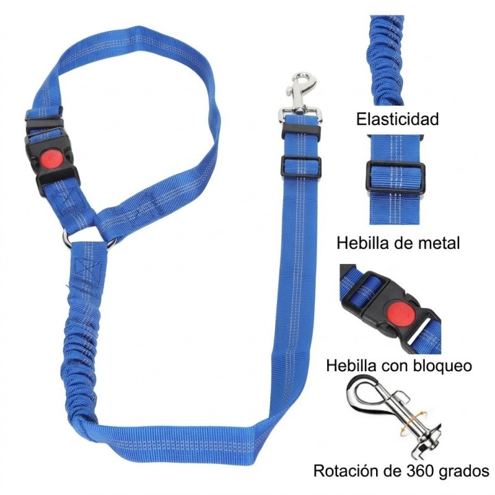 Cinturón Seguridad Perro Auto Elástico Ajustable