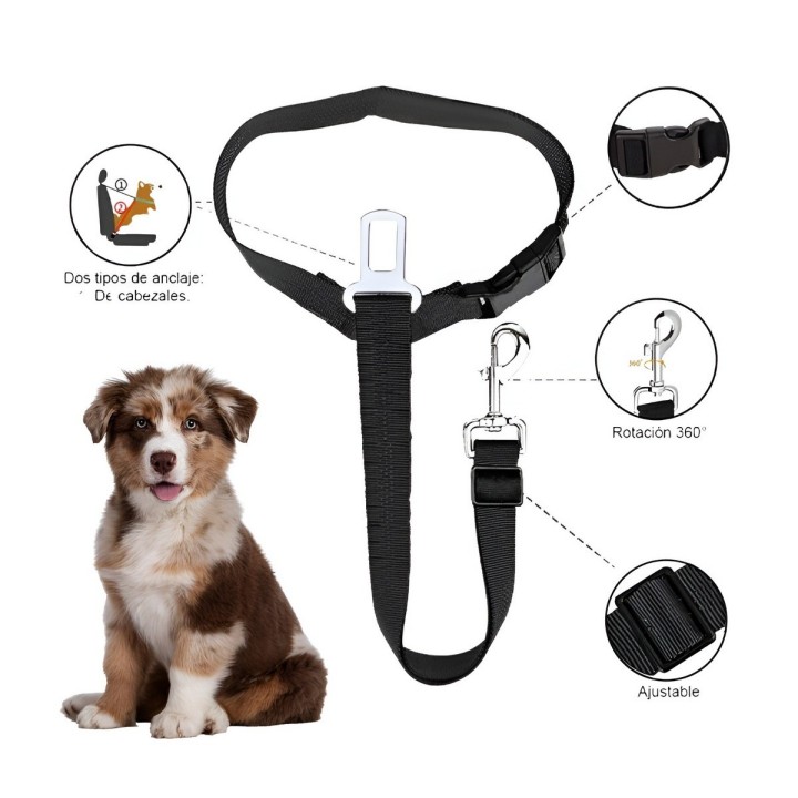 Cinturón Seguridad Perro Auto Elástico Ajustable