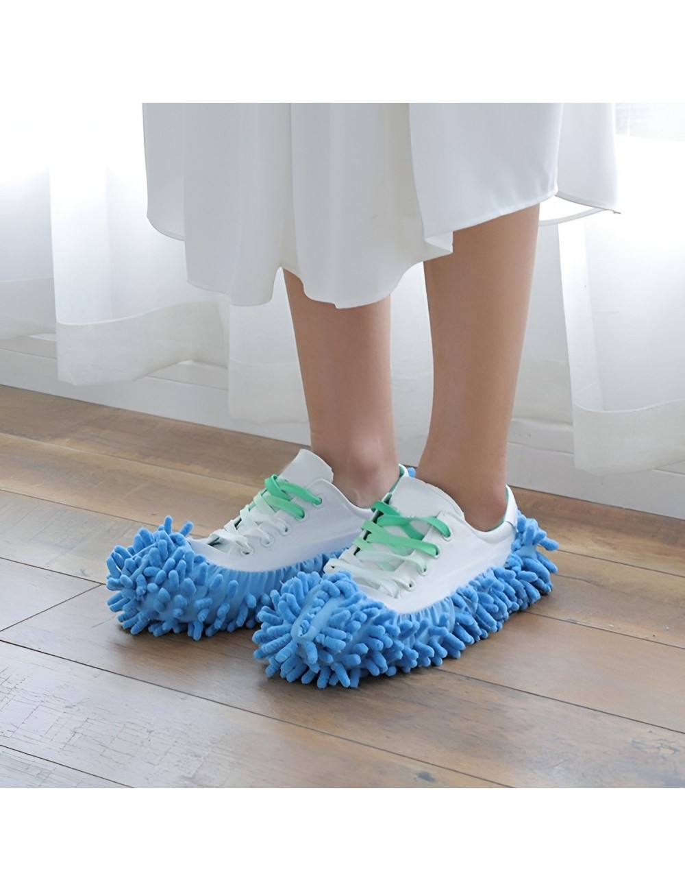 Par Zapatillas Mopa Microfibra Limpia Pisos