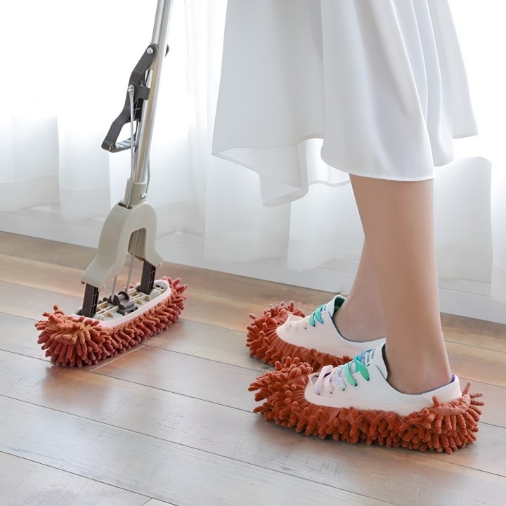 Par Zapatillas Mopa Microfibra Limpia Pisos