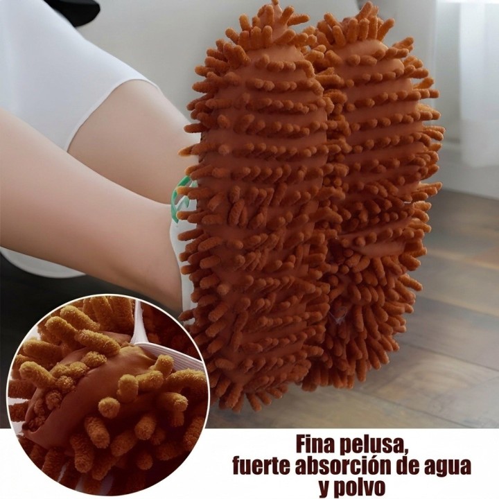Par Zapatillas Mopa Microfibra Limpia Pisos