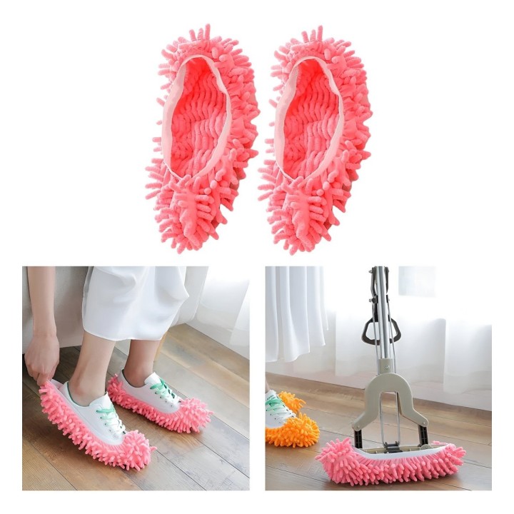 Par Zapatillas Mopa Microfibra Limpia Pisos