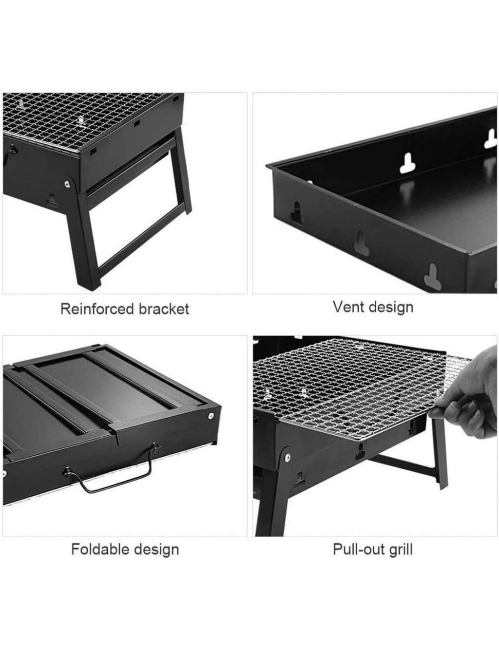 Asador Parrilla Portátil Plegable A Carbón Para Bbq Camping