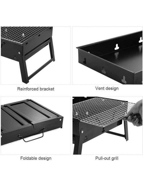 Asador Parrilla Portátil Plegable A Carbón Para Bbq Camping