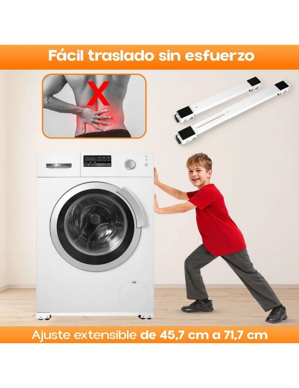 Base Soporte Ruedas Ajustable Nevera Lavadora Extensible