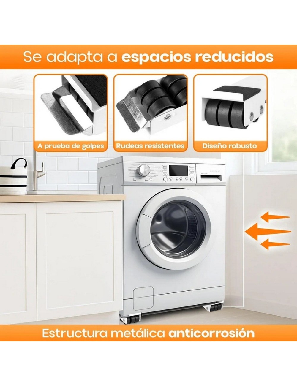 Base Soporte Ruedas Ajustable Nevera Lavadora Extensible