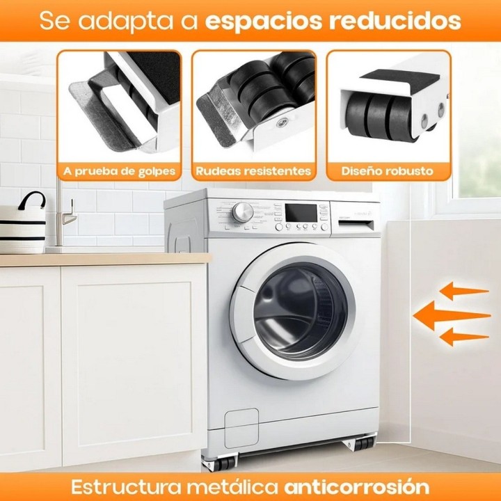 Base Soporte Ruedas Ajustable Nevera Lavadora Extensible