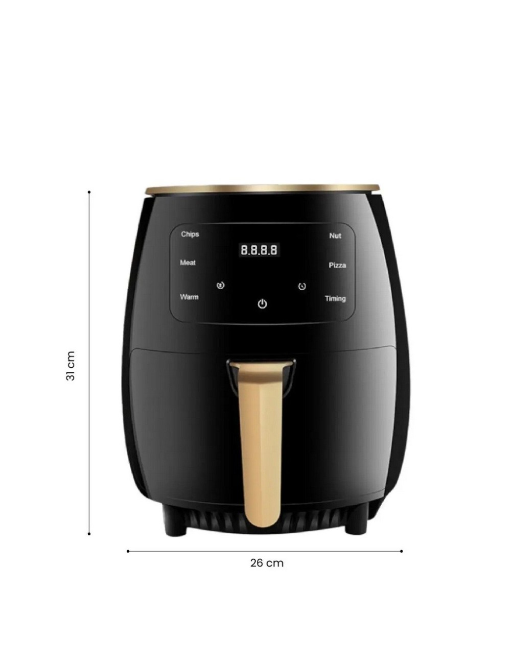 Freidora De Aire Digital 6 Litros 2400w Táctil Negro