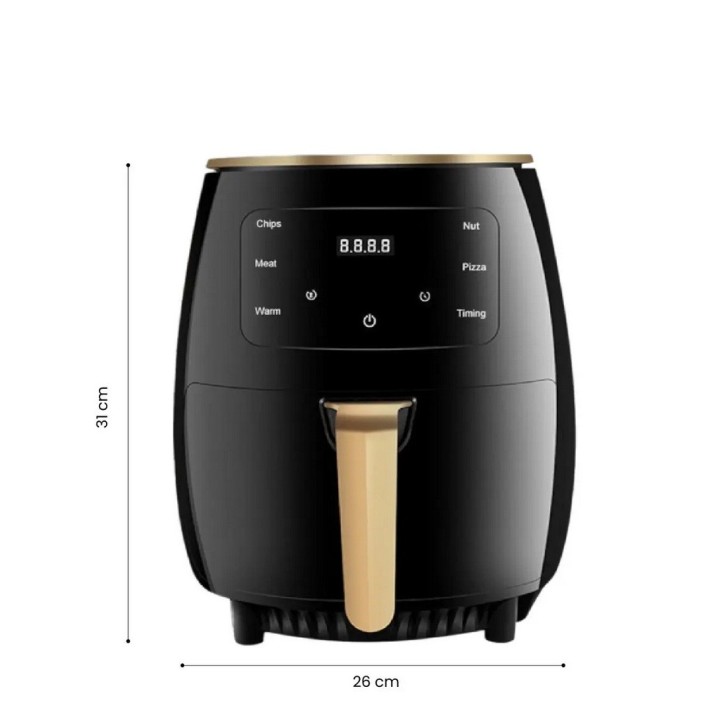 Freidora De Aire Digital 6 Litros 2400w Táctil Negro