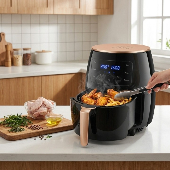 Freidora De Aire Digital 6 Litros 2400w Táctil Negro