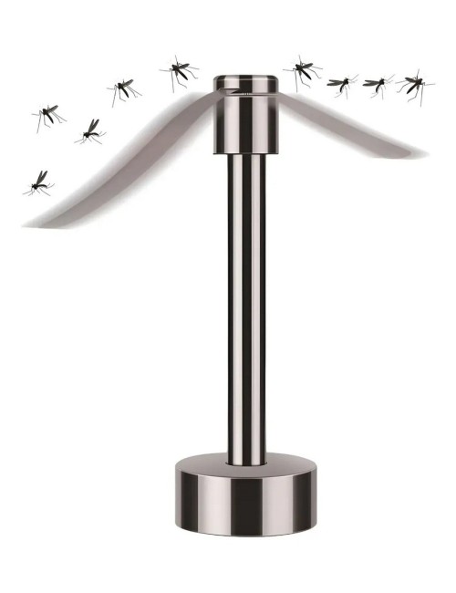 Ventilador Espantamoscas Repelente Mosquitos Plateado