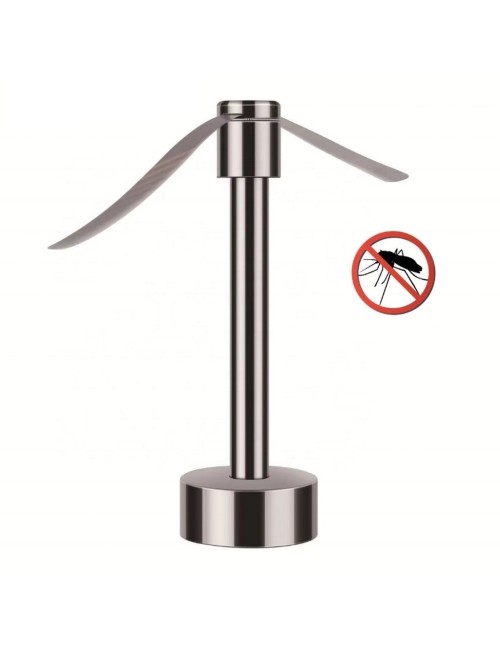 Ventilador Espantamoscas Repelente Mosquitos Plateado