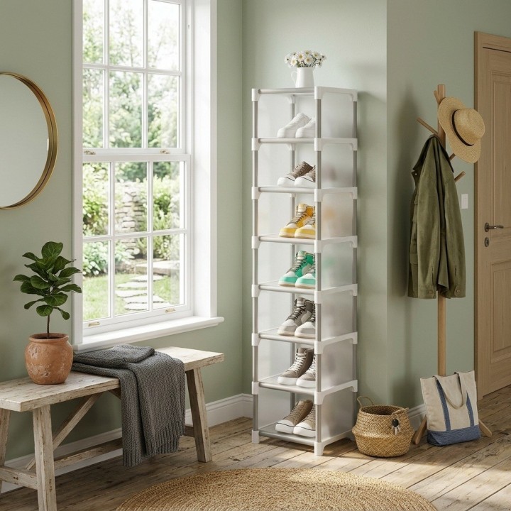 Organizador De Zapatos Zapatero Vertical 8 Niveles Acrílico